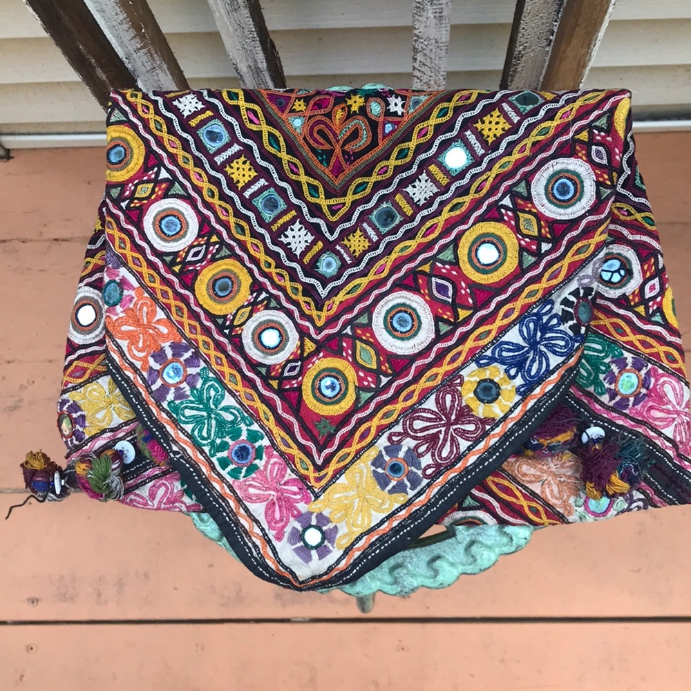 Vintage tapestry clutch